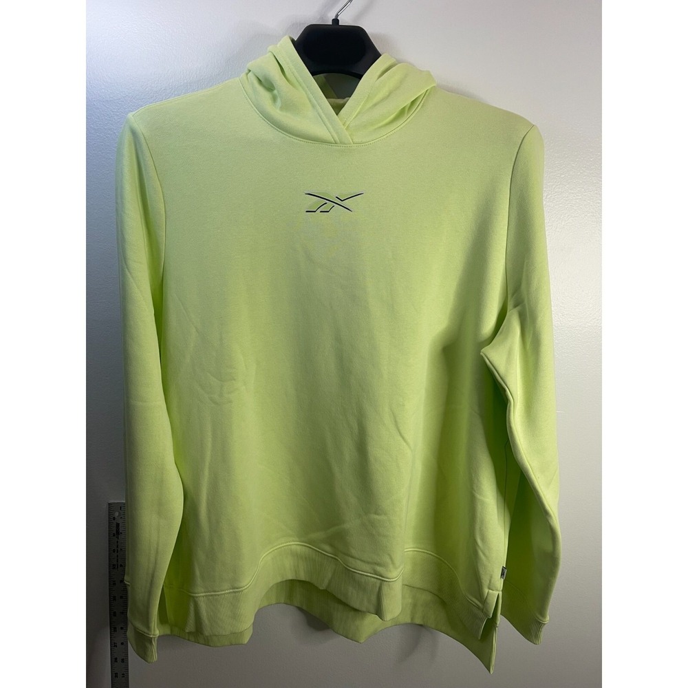 Reebok Womens 2XL Neon Lime Green Fleece Pullover Hoodie Embroidered Logo (NWT)